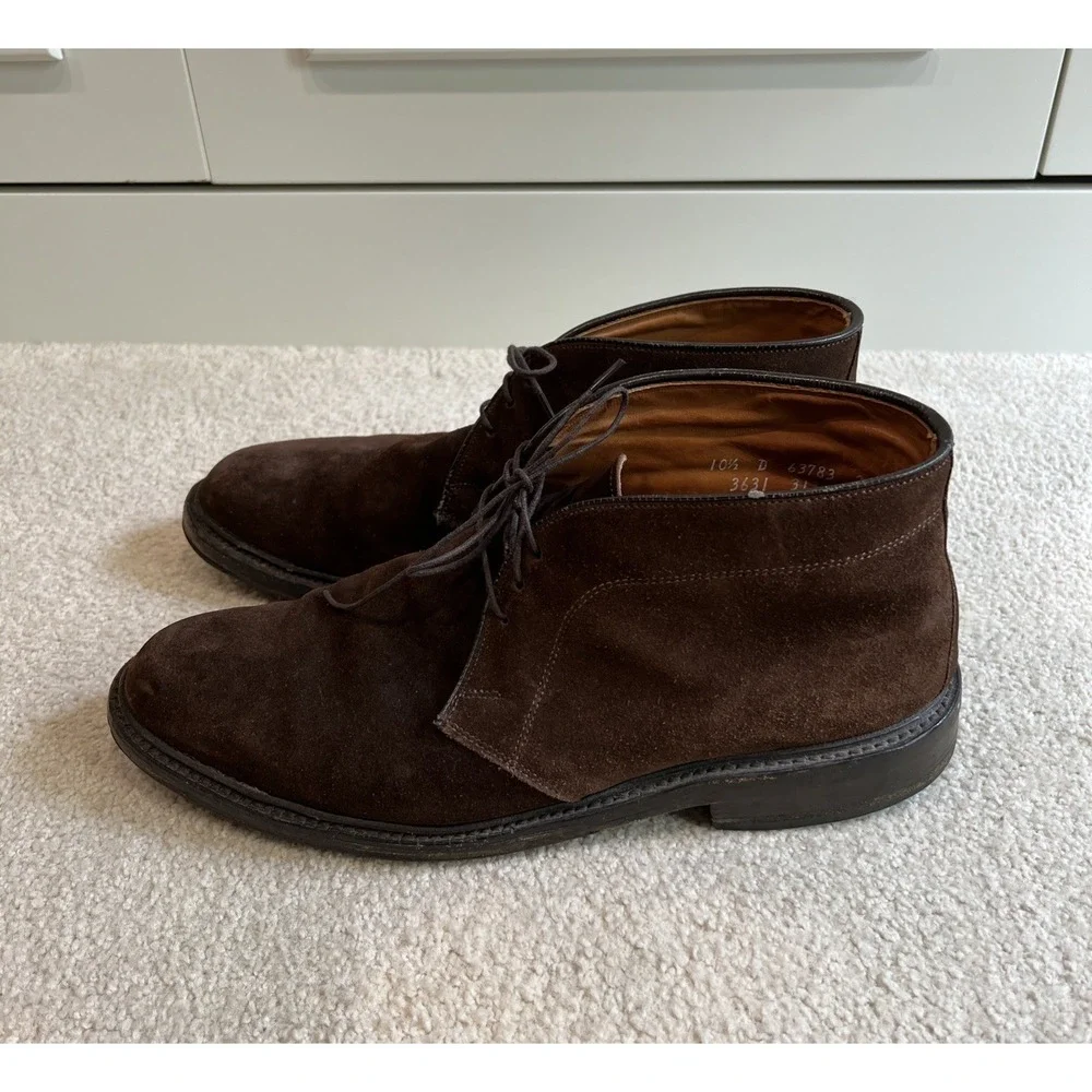 Allen Edmonds Dundee Suede Chukka Boot Men Size 9.5 D Brown USA Made Preppy